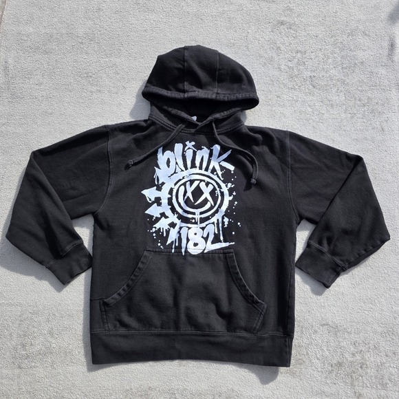 Smart Blanks Other - Blink 182 Hoodie Mens Medium Black Smiley Face Self Titled Sweatshirt Punk Skate